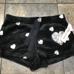 NEW em & alfie Fuzzy Sleep Short Black/Silver Sz M